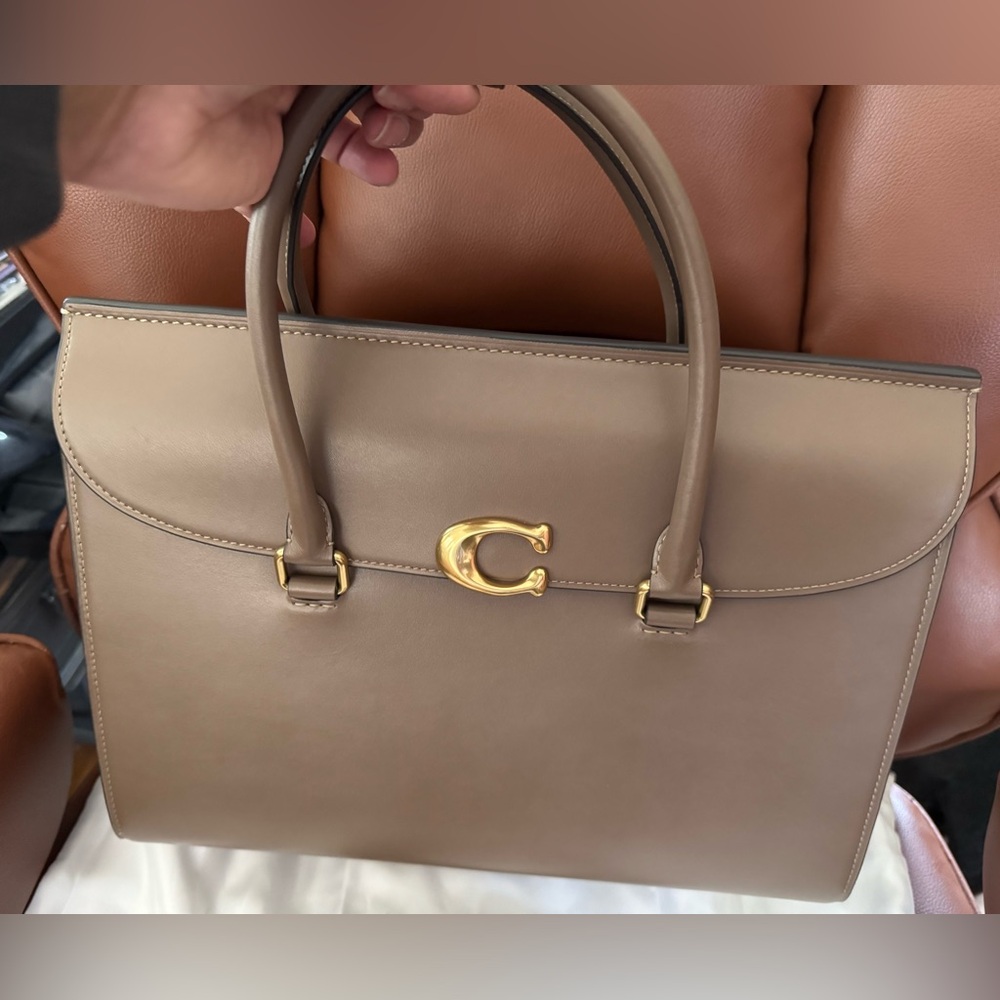 Coach Broome Carryall 36 in Dark Stone with Gold Hardware (GORGEOUS)!!